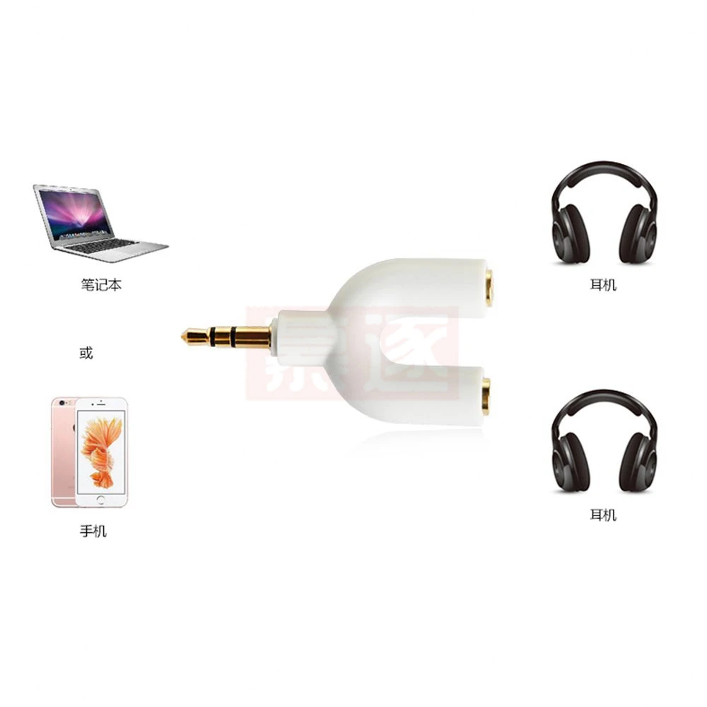 Divisor Y estéreo de 3,5 mm Audio macho a 2 hembra micrófono auriculares adaptador de enchufe nuevo