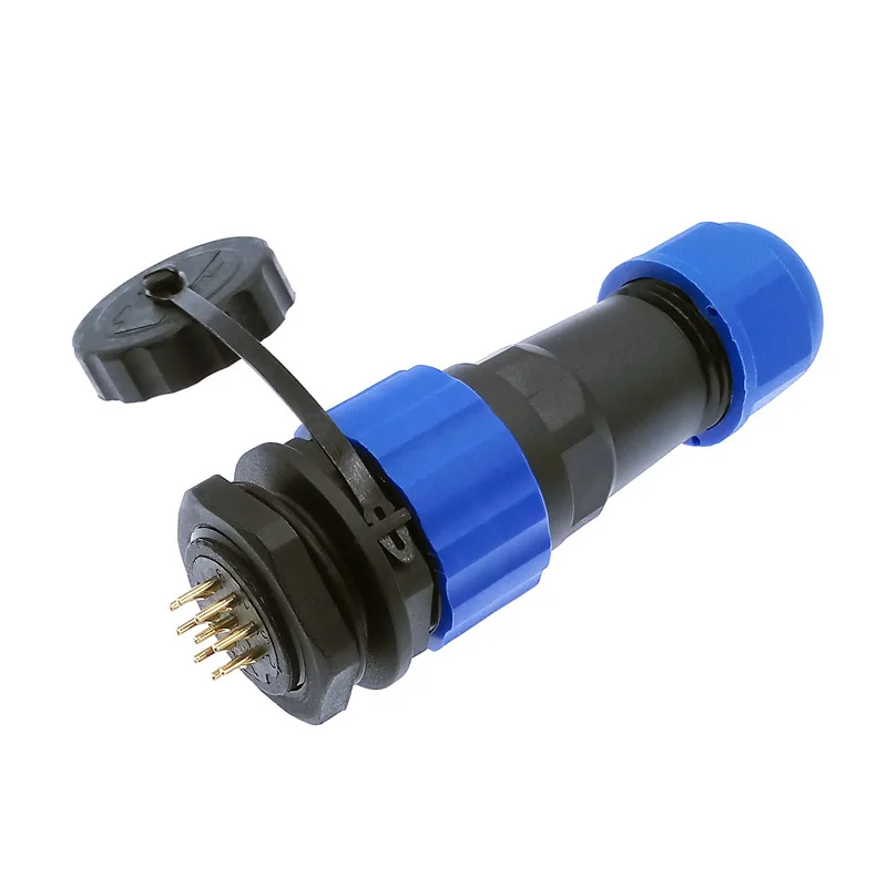 Conector impermeable recto SP20 2 pines 3/4/5/6/7/8/9/10/12/14 pines IP68 conector de cable Industrial