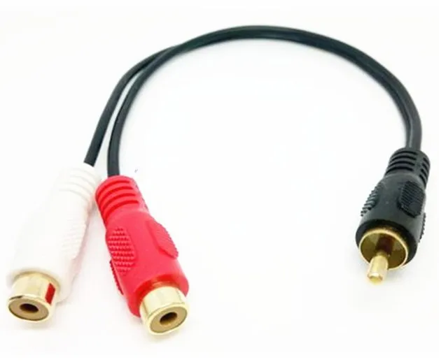 Nuevo y práctico divisor RCA de Audio y vídeo, conectores RCA macho a adaptador de enchufe estéreo hembra 2RCA, Cable de Audio