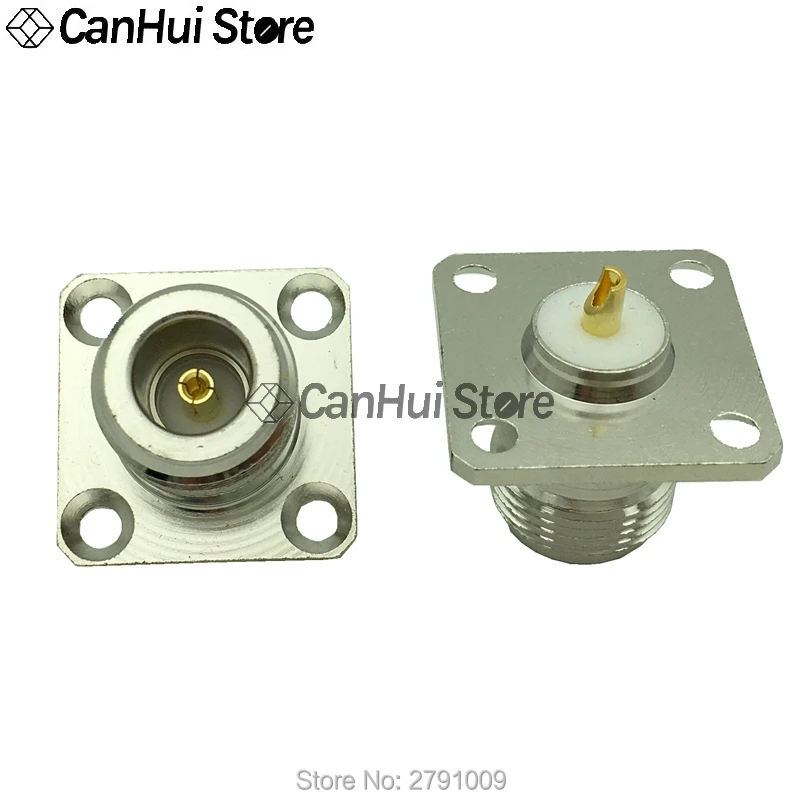 Conector coaxial de base RF tipo N-KF N hembra, conector de antena con brida de montaje en panel de 4 orificios, 25x25mm, 1 Uds.