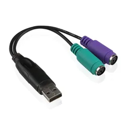 Adaptador PS/2 a USB 2.0 - Cable para ratón, teclado y escáner