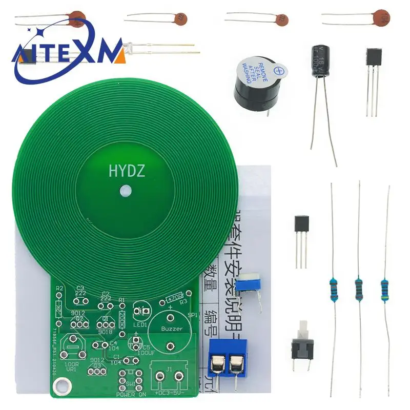 Kit de bricolaje de JS-60, Kit de Detector de metales, Kit electrónico DC 3V-5V 60mm, módulo de placa de Sensor sin contacto, pieza electrónica DIY, Detector de metales - imagen 3