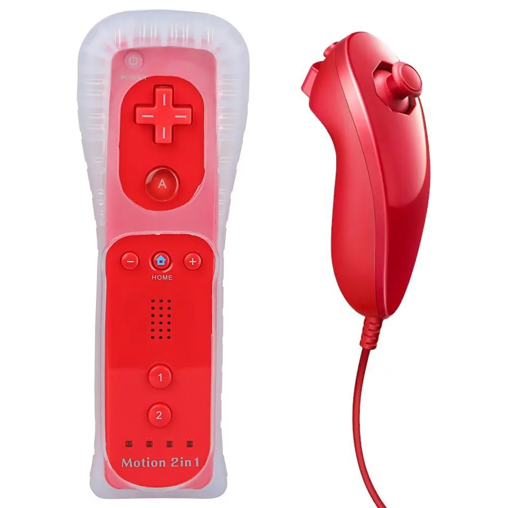 Mando a distancia inalámbrico Motion Plus + Nunchuck 2 en 1 para Nintendo Wii, Joystick, funda de silicona - imagen 5