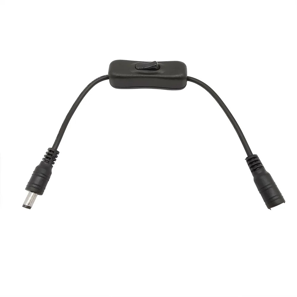 Interruptor ON OFF en línea 304 DC 5,5x2,1mm macho hembra interruptor de luz LED Cable de alimentación conector Jack adaptador de tira de luz LED - imagen 2