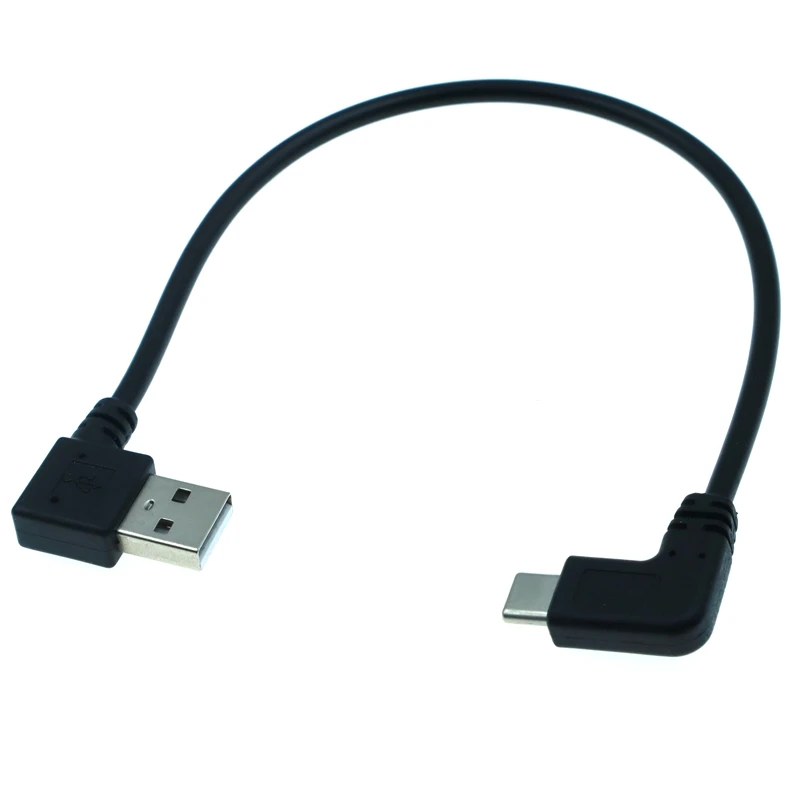 Cable USB C tipo C USB 2,0 con ángulo de 90 grados, 25 cm, curvatura izquierda y derecha, adecuado para Samsung, Huawei, Xiaomi, Cable de doble curva - imagen 5