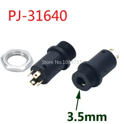 Conector Jack 3.5mm PJ-31640 con Tuerca y Contactos Oro – 4 Canales