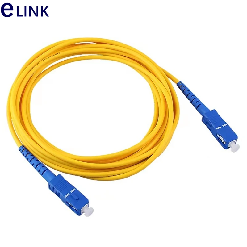 Cable de conexión de fibra óptica 1-50mtr SC-SC SX SM 5m 10m 20m 30m 3,0mm 2,0mm monomodo Simplex SC/UPC puente óptico de fibra PVC ELINK - imagen 2