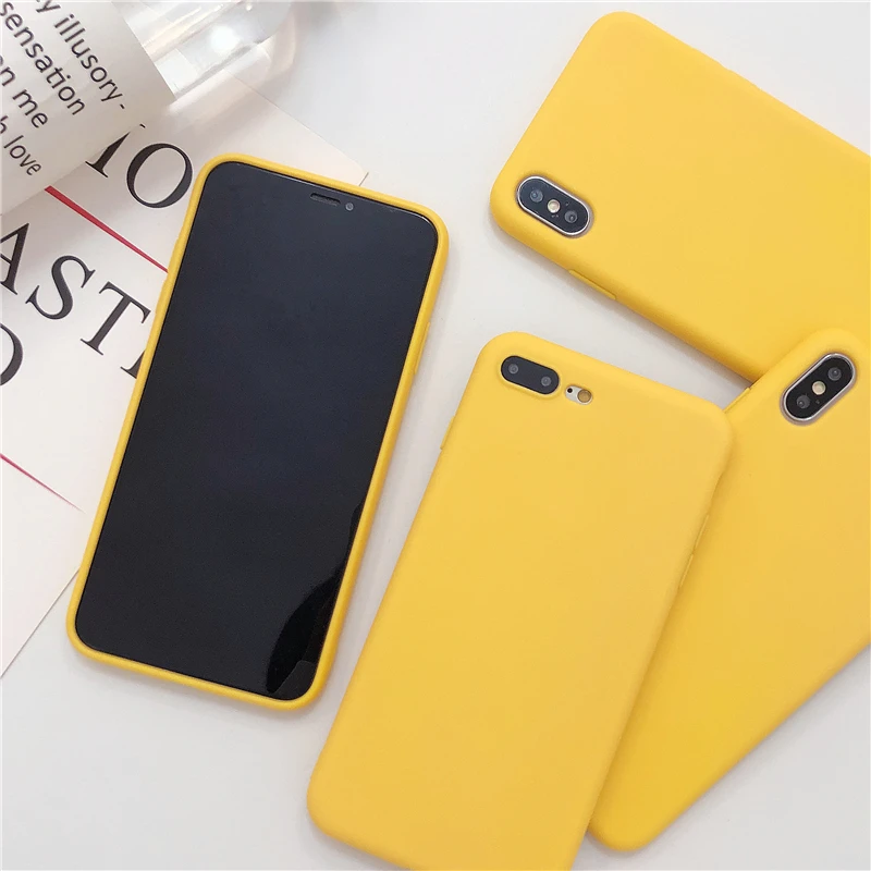 Funda de teléfono Mate amarilla para Huawei P40, P30, P20, P10, P9, P8, Mate 30, 20, 10 Lite Pro, funda de silicona suave de Color sólido - imagen 4