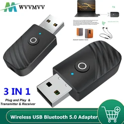 Adaptador Bluetooth 5.0 3 en 1 USB-C 3,5 mm Coche TV PC