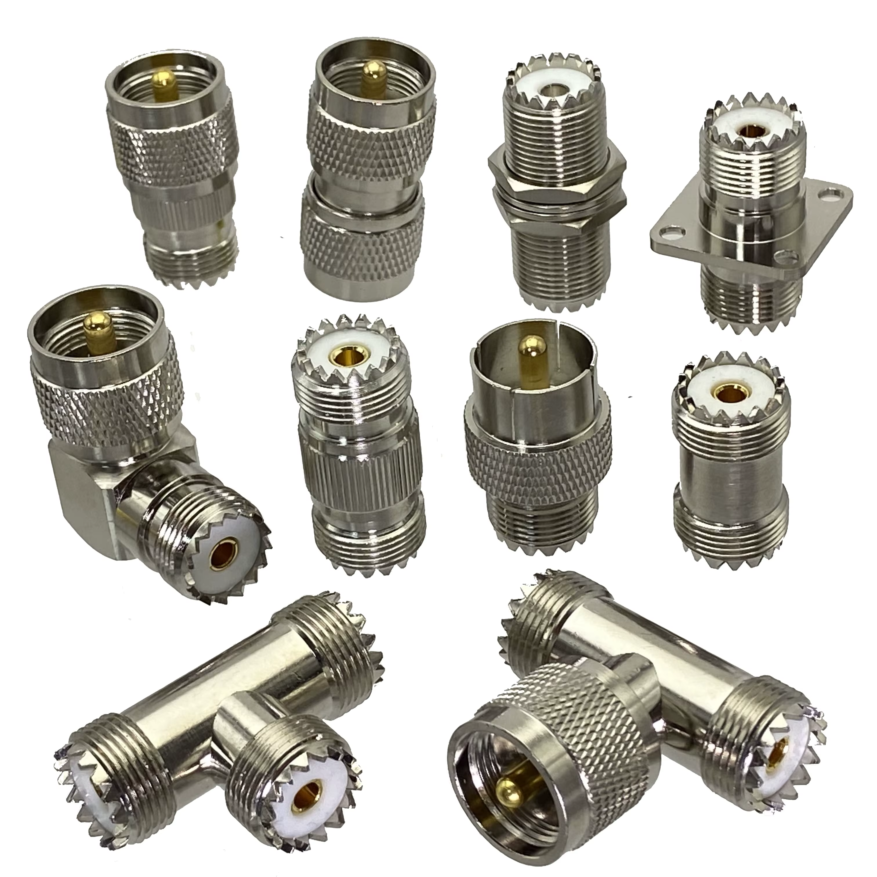 Conector UHF PL259 Macho a SO239 Hembra con Brida - imagen 4