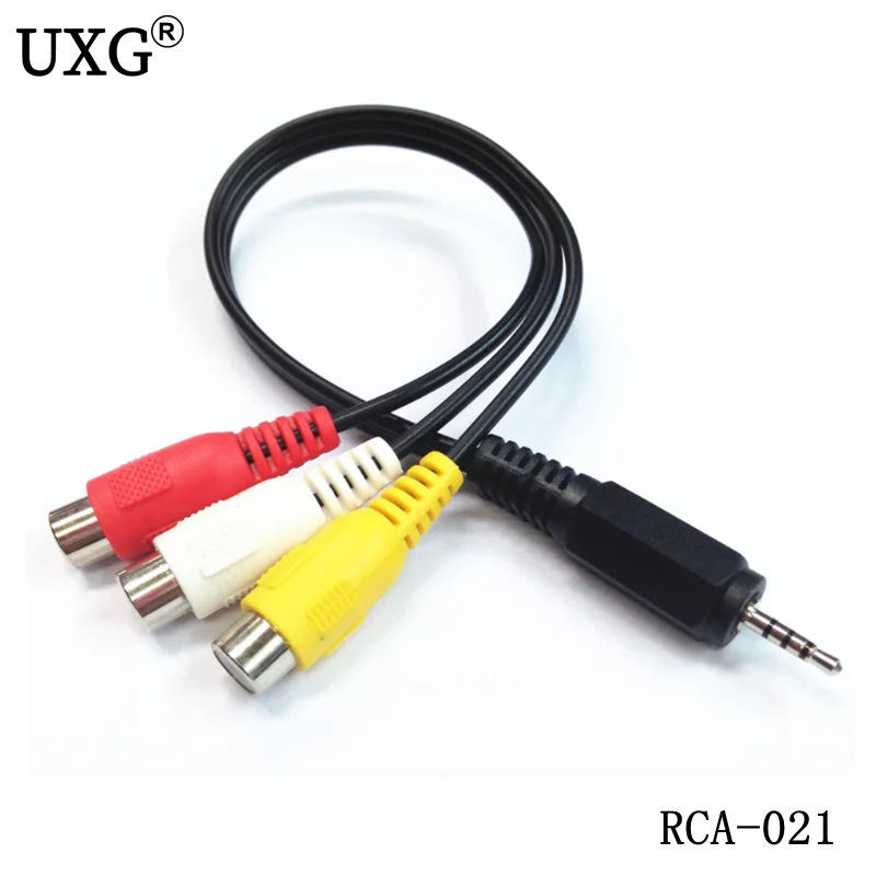 Cable adaptador Mini macho a 3 RCA hembra para Audio y vídeo, Conector estéreo de 25cm, 2,5mm, excelente calidad, nuevo - imagen 2
