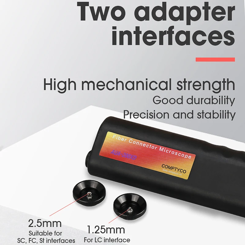 Microscopio de inspección de fibra óptica 200X, iluminación LED, goma antideslizante AUA-200X - imagen 5