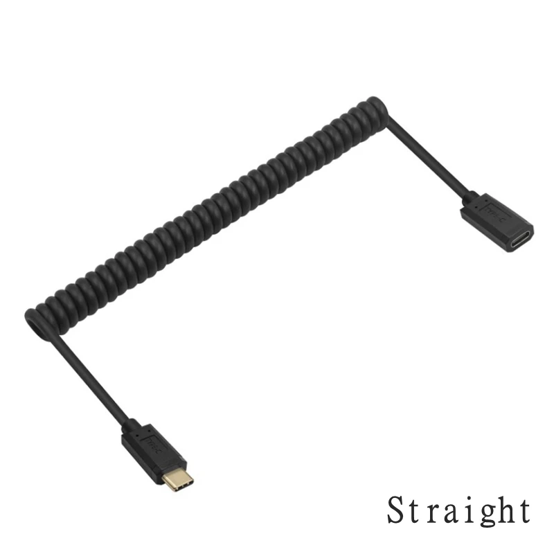 Cable extensor de Cable de carga de datos, Cable retráctil de 10Gbps Gen2 tipo C USB 3,1 macho a USB-C hembra, enchapado en oro