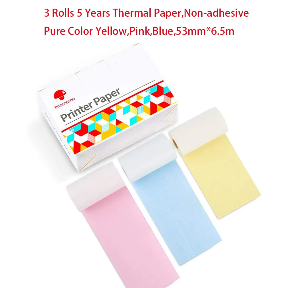Phomemo Papel Térmico 3 Rollos – Compatible M02/M02S/M02 Pro - imagen 3