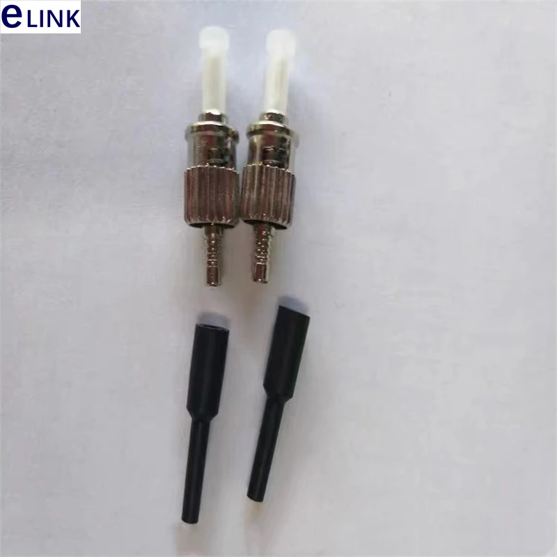 Conector de fibra ST con/sin casquillo cerámico Premontaje SM MM 3,0mm 2,0 MM accesorios ópticos ftth ELINK 1000 Uds