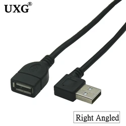 Cable Extensor USB 2.0 Macho-Hembra Angular 90° Negro