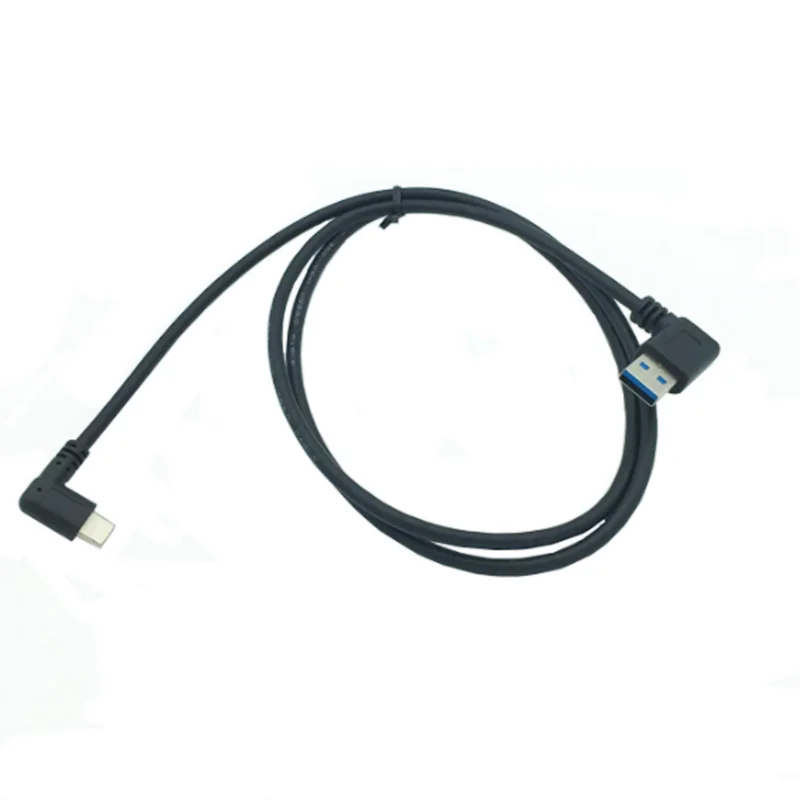 Ángulo de 3,3 pies TYPE-C reversible USB 3,1 El ángulo de USB-C es de aproximadamente 90 grados hacia arriba y hacia abajo Cable de datos macho tipo USB 3,0 A 100 CM - imagen 2