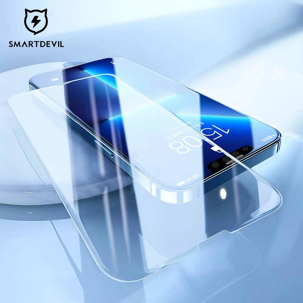 SmartDevil-Protector de pantalla de vidrio templado para iPhone 13 Pro Max, cubierta completa de vidrio sin bordes para iPhone 13 mini HD, luz azul - imagen 2