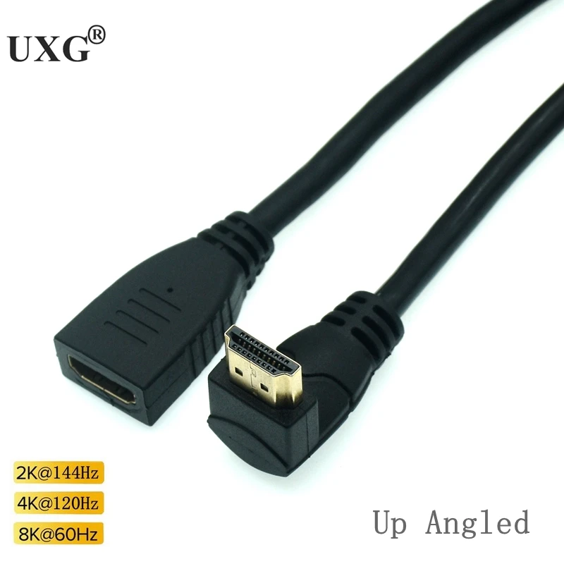 Cable HDMI macho a hembra en ángulo recto de 90 grados, 4K, 120HZ, 8K, UHD, HDR, 48Gbps, compatible con HDMI para proyectores PS4 HDTV - imagen 5