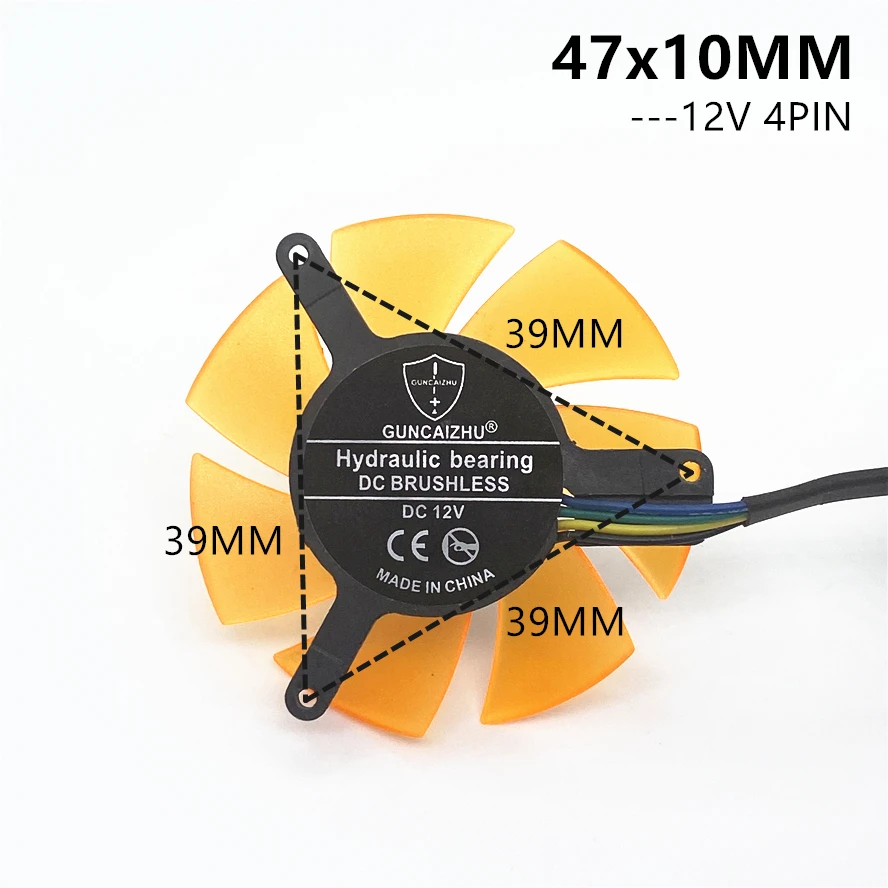 Tarjeta gráfica ultrasilenciosa de alta calidad, hoja de ventilador ZOTAC de 45MM, 47MM, diámetro de 39MM, agujero de paso de 12V y 4 pines