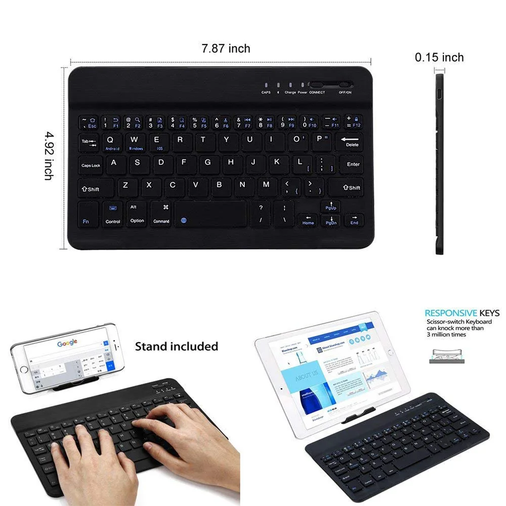 Teclado Bluetooth Mini Inalámbrico para Tablet y Móvil