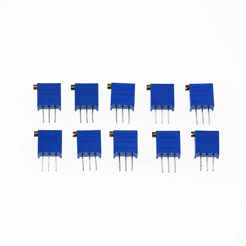 Resistencias variables con caja, potenciómetro de giro múltiple, 50 piezas, 3296X, series 100R, 500R, 1K, 2K, 5K, 10K, 20K, 50K, 100K, 500K - imagen 4