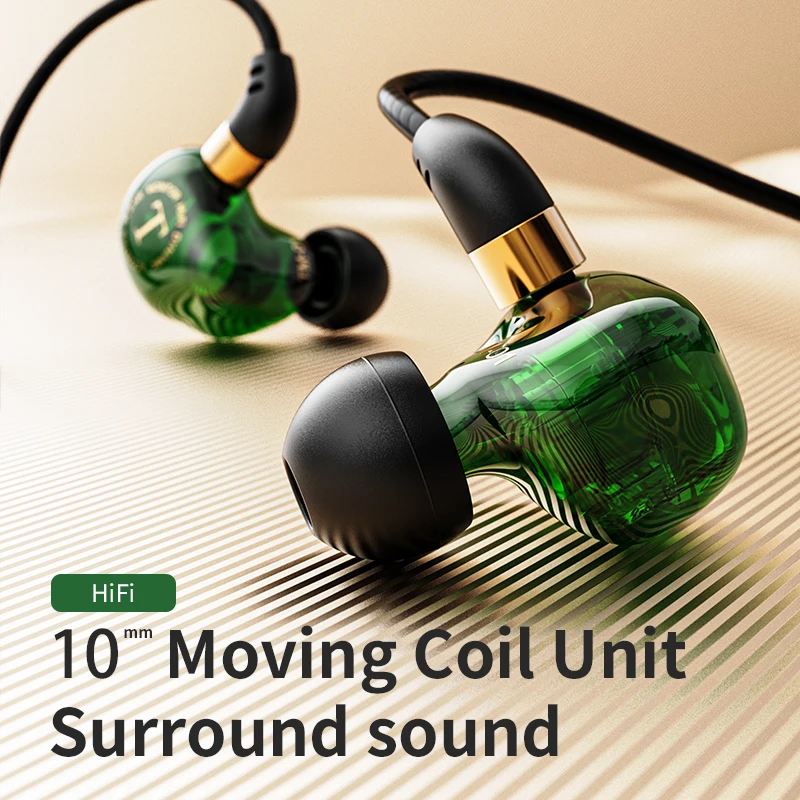 Auriculares TM-01 con cable de 3,5mm, cascos con micrófono de Doble controlador, HiFi, estéreo de graves, deportivos, para música y Fitness, para PC y MP3 - imagen 3