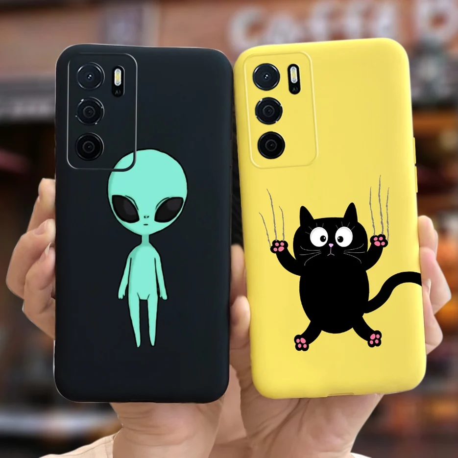 Para Oppo A54s funda CPH2273 Linda cubierta pintada de caramelo silicona suave TPU Fundas funda de teléfono para Oppo A54s A 54 s OppoA54s contraportada