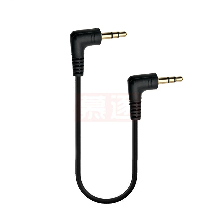 PVC + Metal en ángulo recto 3,5 mm Jack macho a macho Cable auxiliar de audio estéreo para coche AUX 90 grados