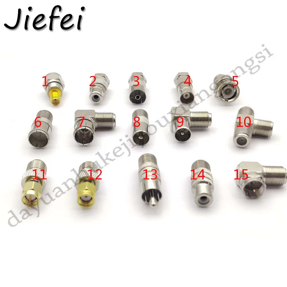 Adaptador macho y hembra tipo F, accesorio para televisor SMA, RCA, BNC, F, coaxial, macho y hembra, 15 unidades - imagen 2
