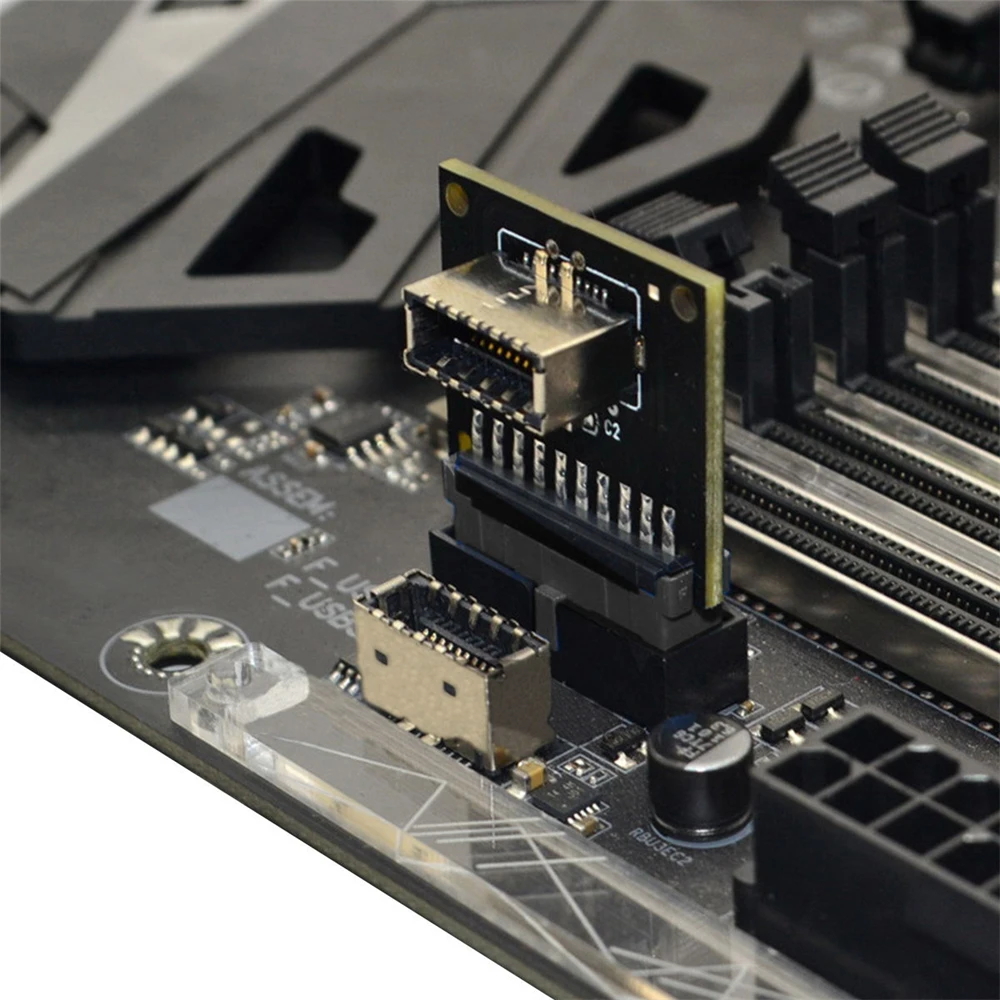 Adaptador de extensión macho para placa base, 2 piezas, Panel frontal USB 3,1, key-a, tipo-e A USB 3,0, 20 pines - imagen 4