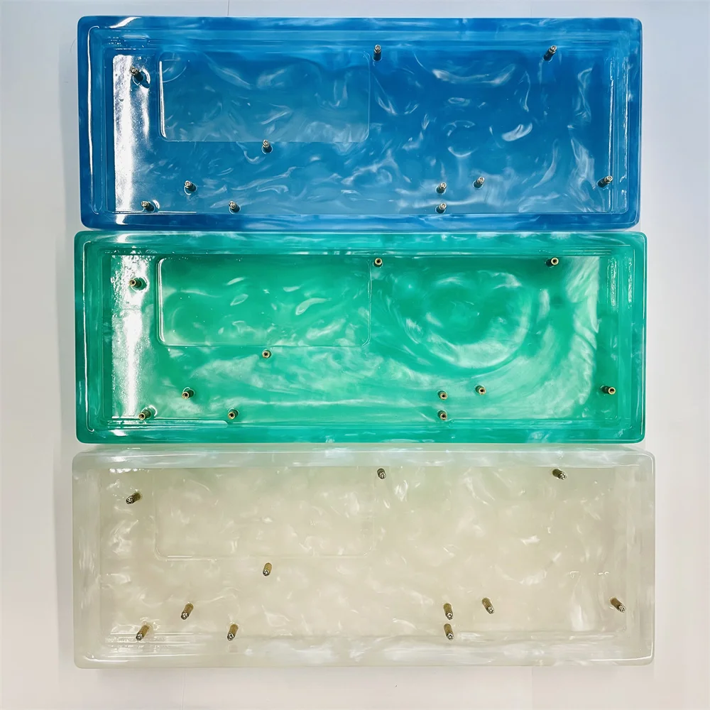Funda de resina Natural para teclado GK61X GK64X, bricolaje, 60%, amarillo, Morado, negro, blanco, azul, verde, para GK61X, GK61XS, GK64X, GK64XS