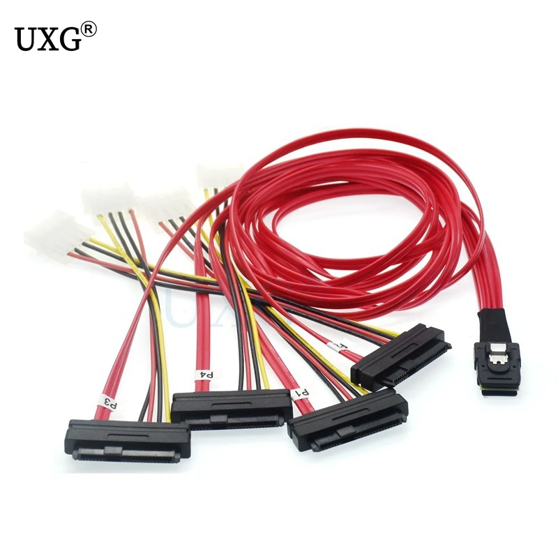 Cable interno Mini SAS 4i SFF-8087 de 36 pines a SAS 4x SFF-8482 de disco duro SAS de 29 pines alimentado por conectores Molex de 4 pines