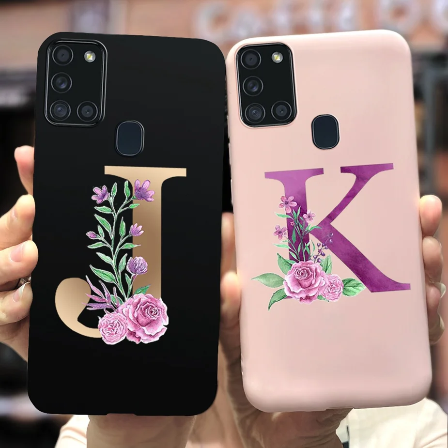 Funda de teléfono con letras A la moda para Samsung Galaxy A21s, funda de teléfono suave para Samsung A21s A217F, funda completa de 6,5 pulgadas SM-A217F A 21 s - imagen 2