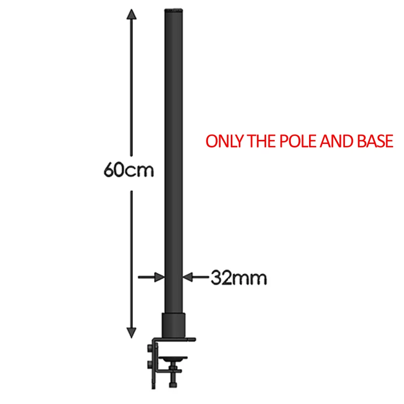 DL-T801L-soporte individual de escritorio para tv, montaje en mesa lcd de 10-27 pulgadas, de acero, 60cm de alto, VESA100X100, 75x75 - imagen 2