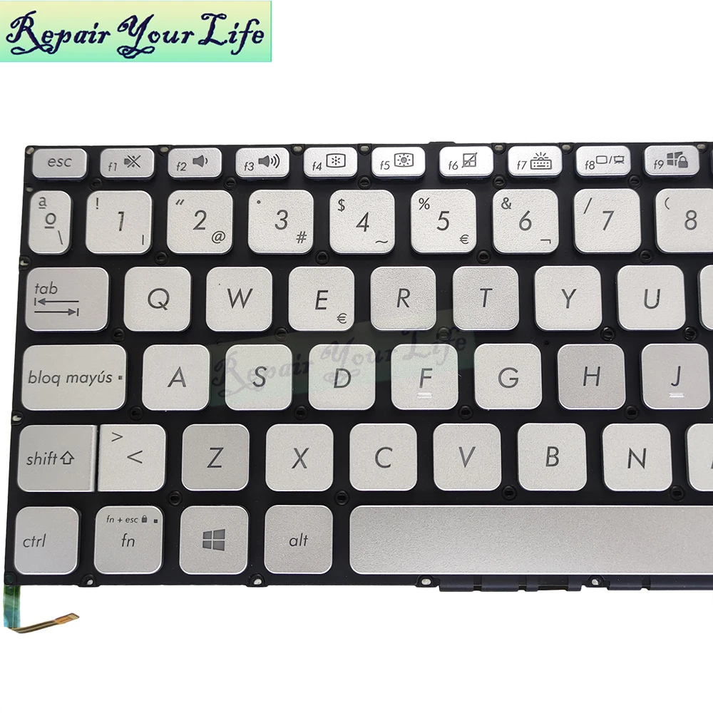 Teclado español con retroiluminación para ordenador portátil, accesorio para ASUS Vivobook 14, X409, X409F, X409D, X409U, X409UA, X409FA, FL, X409JA, series SP, España - imagen 2
