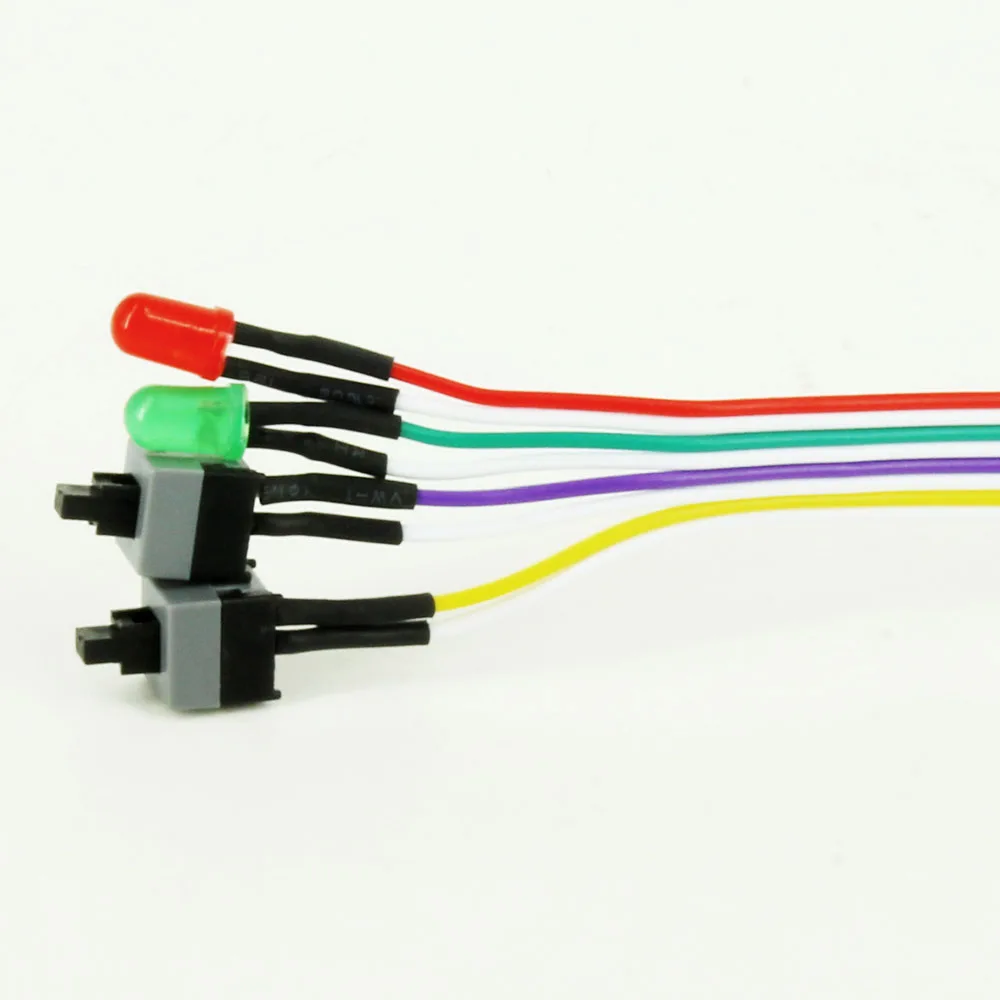 Cable de fuente de alimentación de 65cm, interruptor de reinicio de E/S de PC, interruptor de botón de Cable de placa base de PC, reemplaza un interruptor de indicador de potencia roto HDD - imagen 5