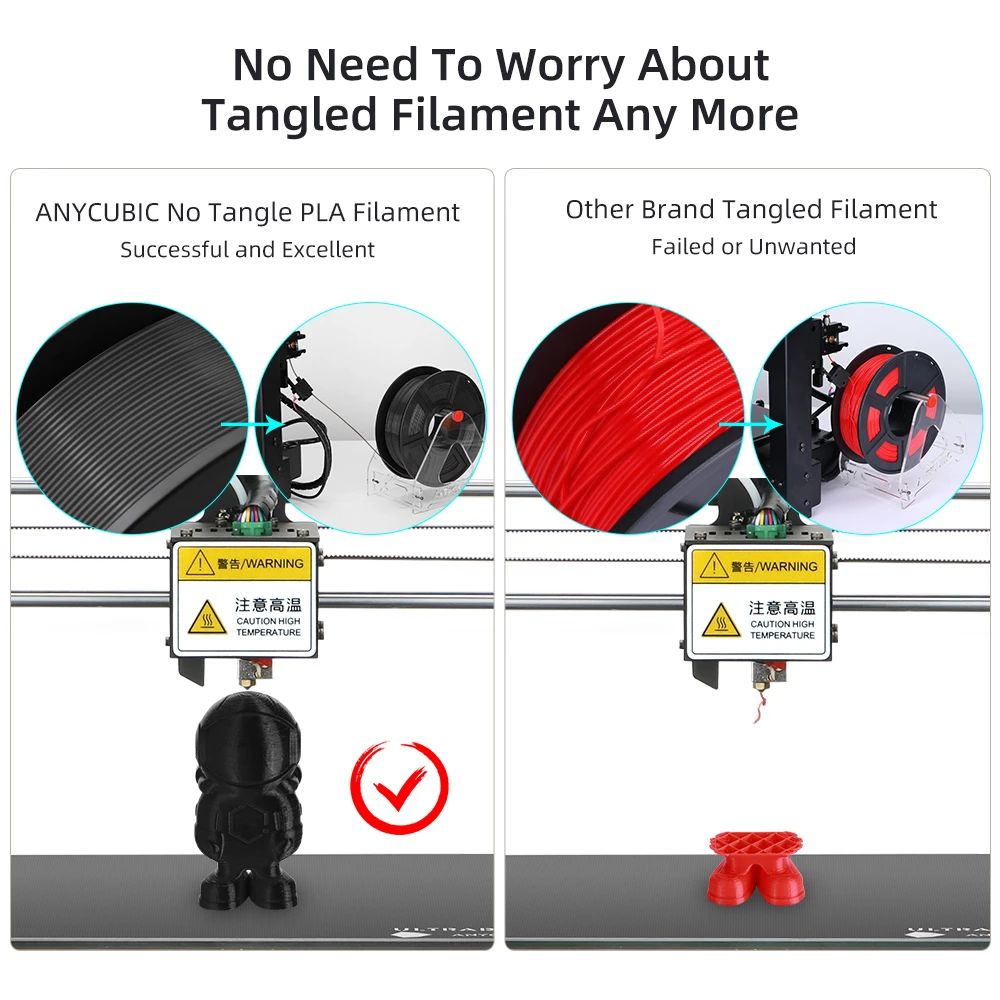 Filamento de impresora 3D ANYCUBIC PLA 1,75mm 1 kg/rollo Material de impresión 3D de filamento PLA para impresión de modelos de juguete impresora 3D FDM - imagen 3