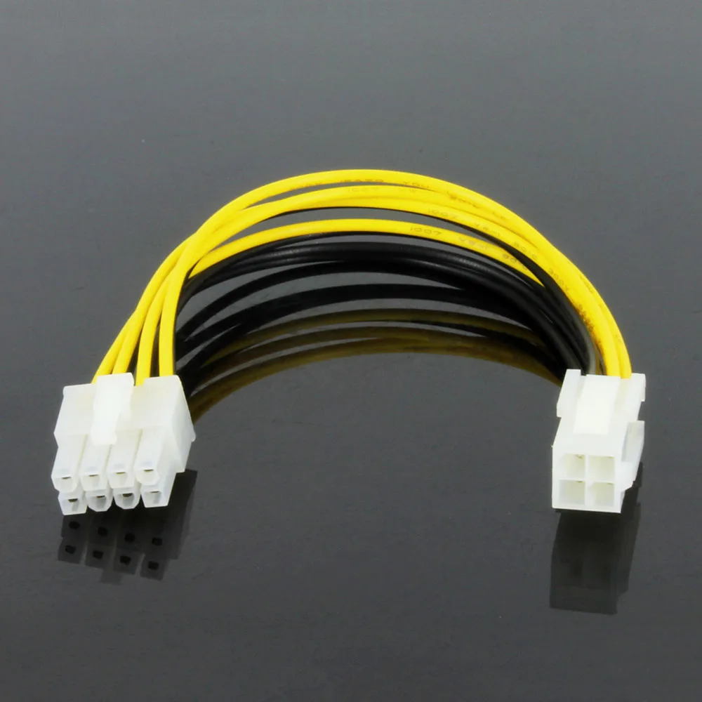 Cable de alimentación ATX de 4 pines hembra a 8 pines macho EPS, adaptador de Cable, placa base de PC, Cable de extensión de línea de alimentación de CPU
