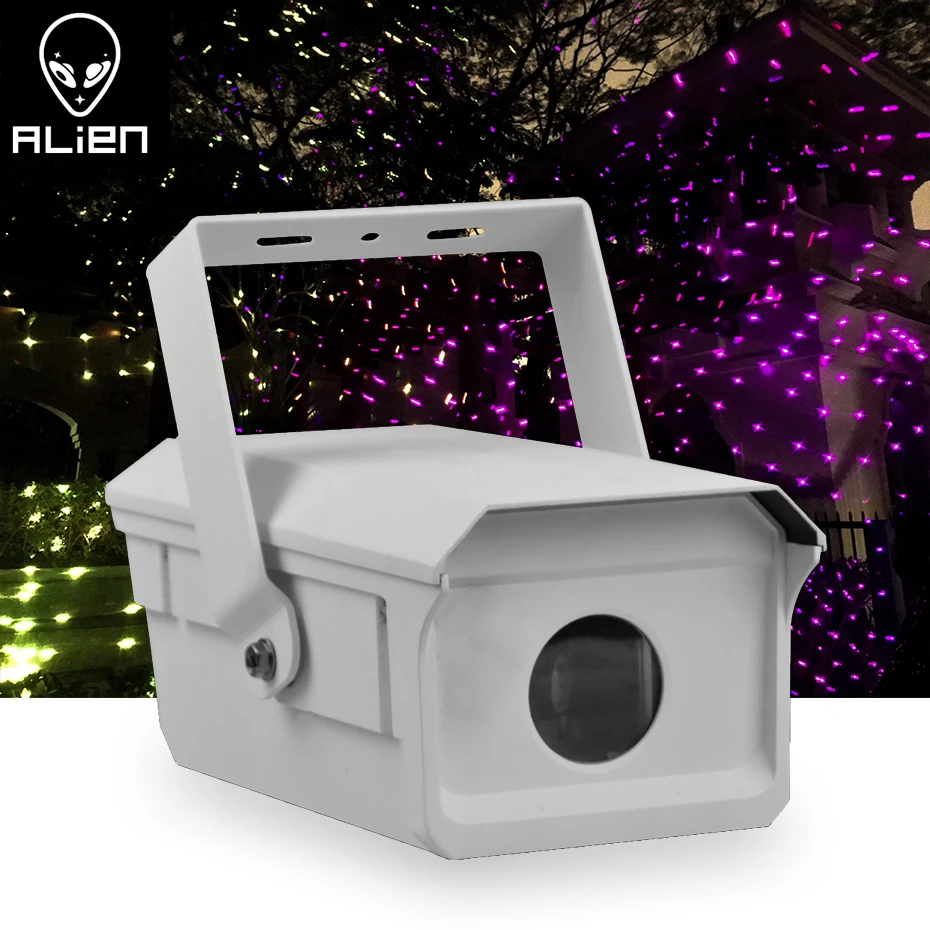ALIEN-proyector de luz láser DMX para exteriores, lámpara cuadrada de 2W, resistente al agua, con cielo estrellado, estrella blanca, a todo Color, para decoración de jardín, árbol de Navidad y Fiesta