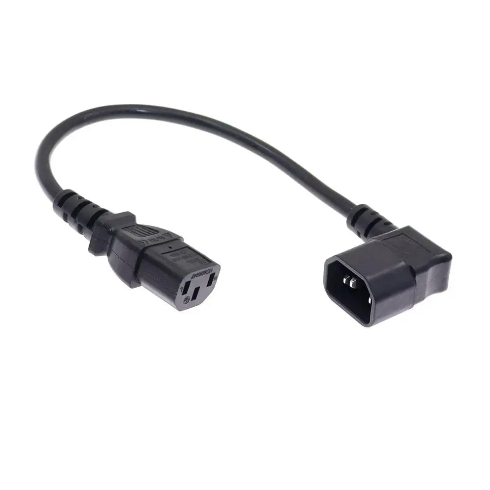 Cable de extensión de alimentación IEC 320 C14 macho a hembra C13, Cable de 90 grados C14 a C13 para PDU UPS, Cable de CA H05VV-F VDE