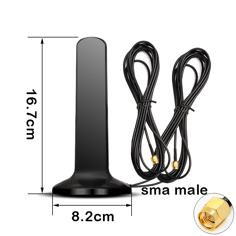 Amplificador de señal de antena GSM 4G 5G para exteriores 600-6000MHz 30dBi Omni antena con ventosa magnética SMA macho TS9 CRC9 para módem enrutador - imagen 4
