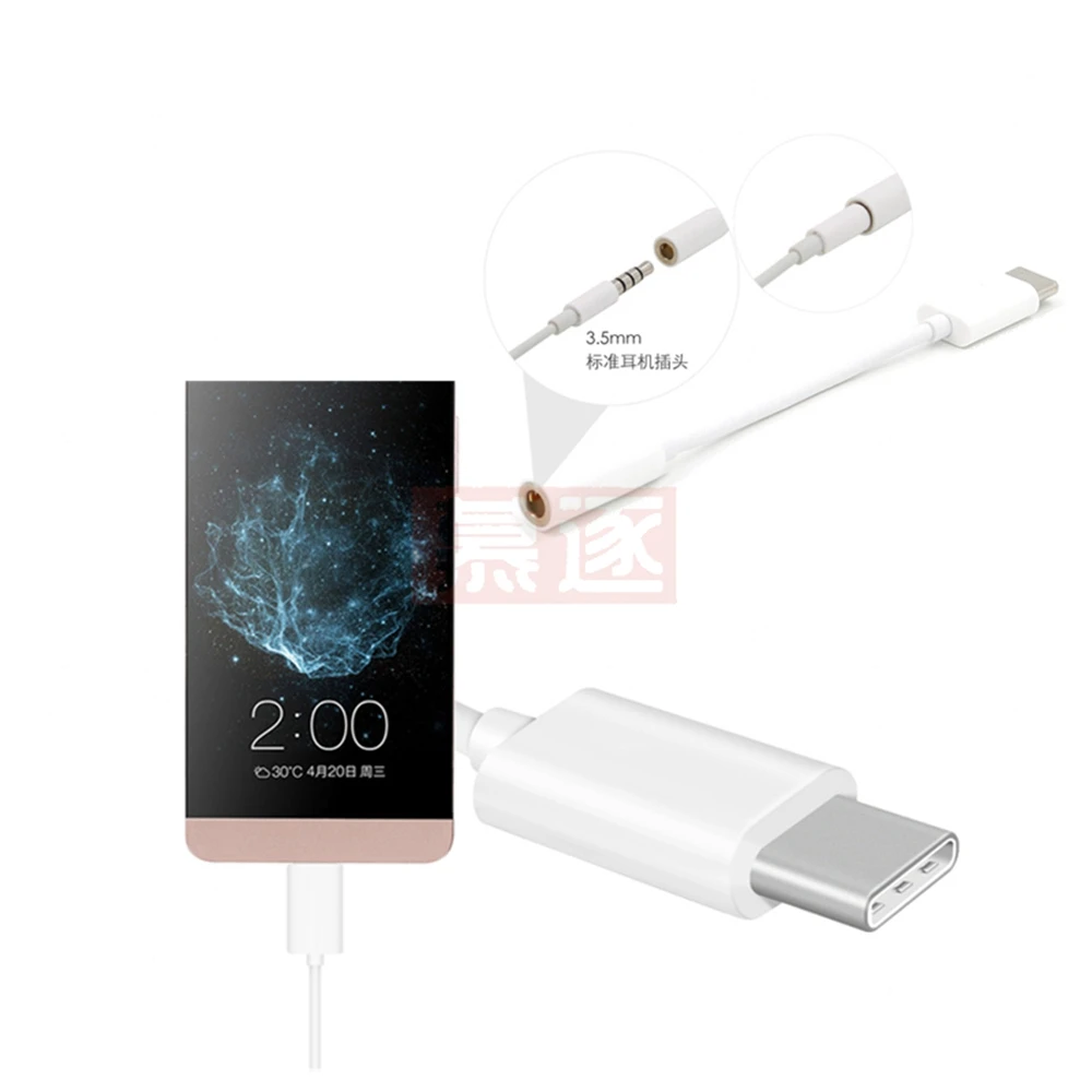 Adaptador de auriculares tipo C a 3,5, convertidor de Cable de Audio auxiliar macho de 3,1mm, USB 3,5, tipo C, USB-C - imagen 2