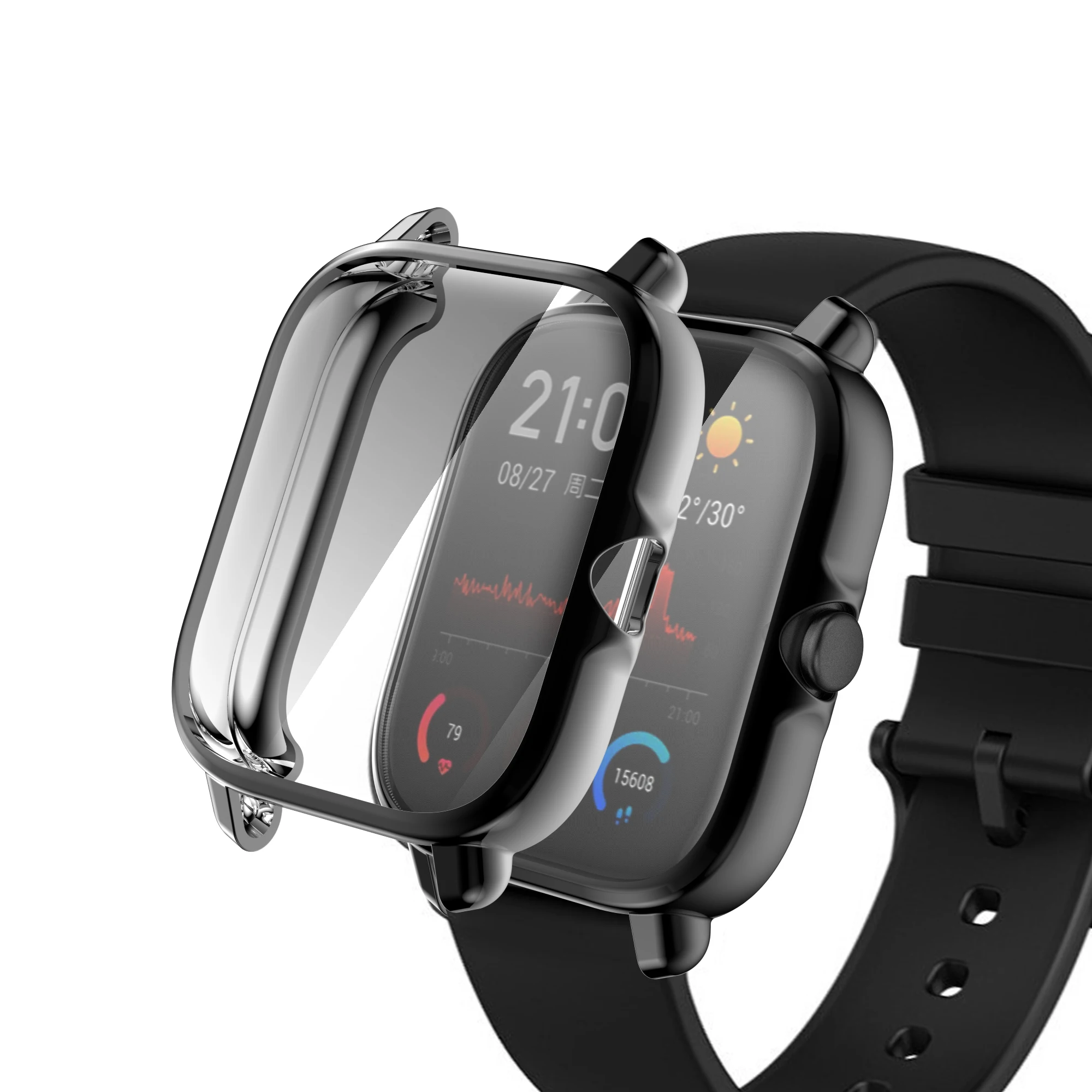 Protector de pantalla completa para Amazfit GTS 3, funda protectora para reloj inteligente Amazfit GTS3 2 2e, funda de silicona suave de TPU - imagen 2