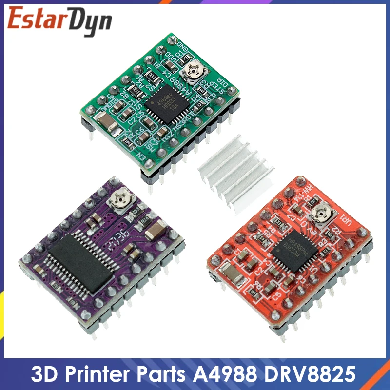 Piezas de impresora 3D A4988 DRV8825, controlador de Motor paso a paso con disipador de calor para placa SKR V1.3 1,4 GTR V1.0 RAMPS 1,4 1,6 MKS GEN V1.4
