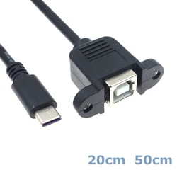 Cable USB B a USB-C para Impresora y Escáner – Conector Tornillo