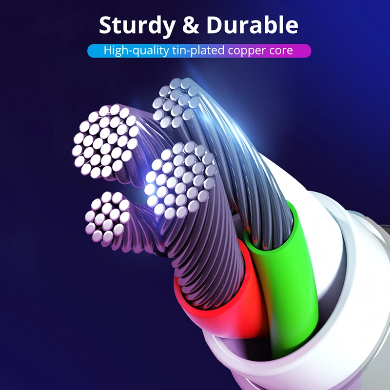 Cable magnético Micro USB tipo C para iPhone y Xiaomi, Cable USB de carga rápida, cargador magnético Cor - imagen 4