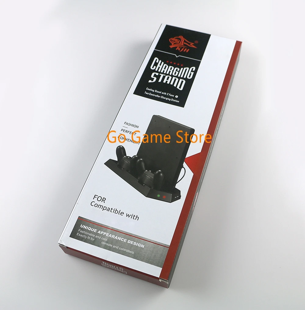 Soporte Vertical delgado para PS4, ventilador de refrigeración, soporte de carga para puertos de cargador duales, controlador delgado Playstation 4, PS4, 1 ud. - imagen 2