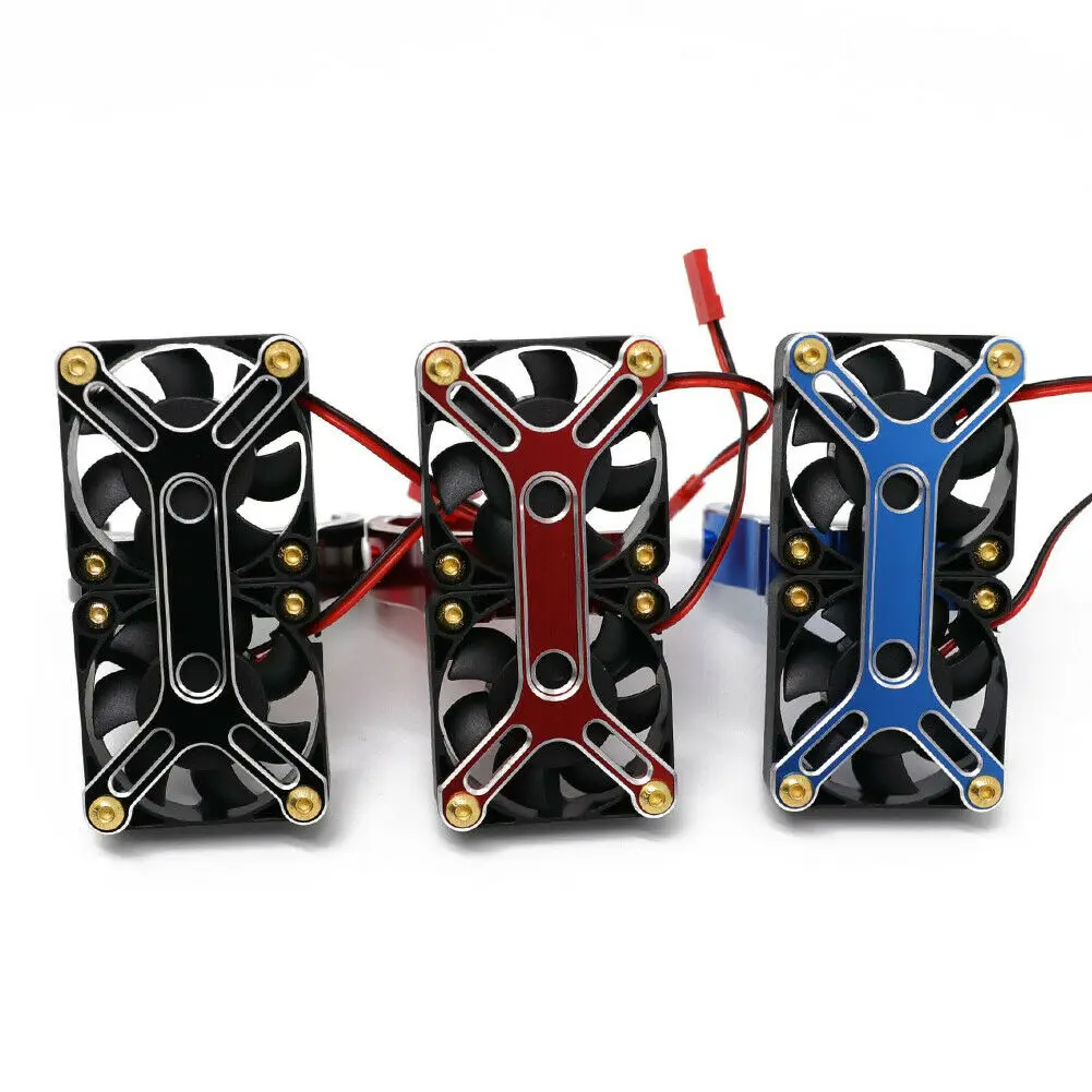 DC 5V 1/5 RC coche Metal + disipador de calor de plástico ventilador de refrigeración piezas para TRAXXAS x-maxx 6S 8S 4985 1717 Motor - imagen 3