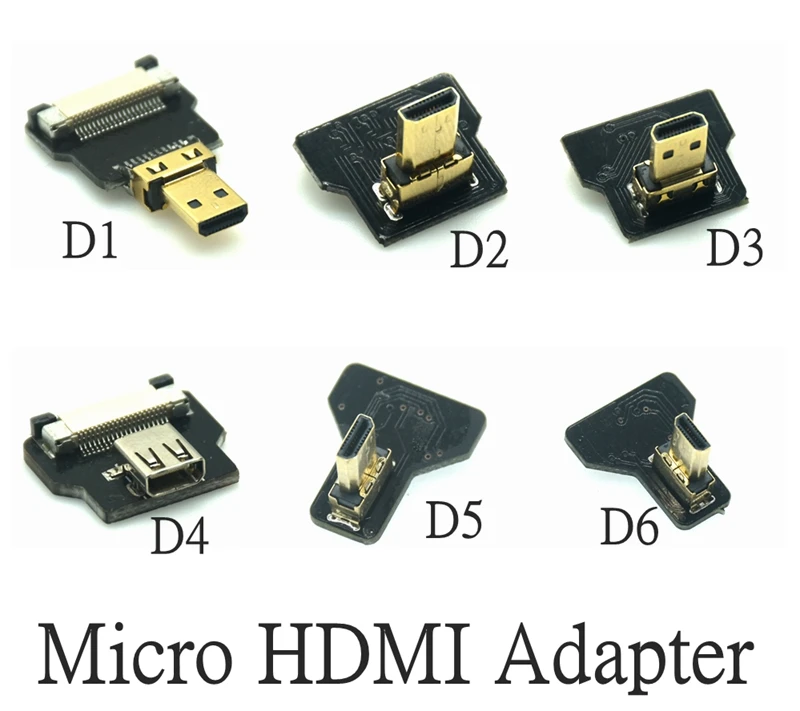FPV HD tipo A macho arriba abajo en ángulo de 90 grados a HDTV compatible con HDTV FPC plano para cámara TV multicóptero fotografía aérea - imagen 3
